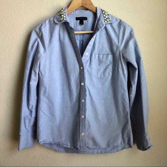 J. Crew Embellished Career Button Down 0 - Picture 2 of 8